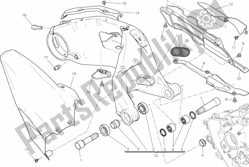 Wszystkie części do Forcellone Posteriore Ducati Superbike 1199 Panigale ABS USA 2013